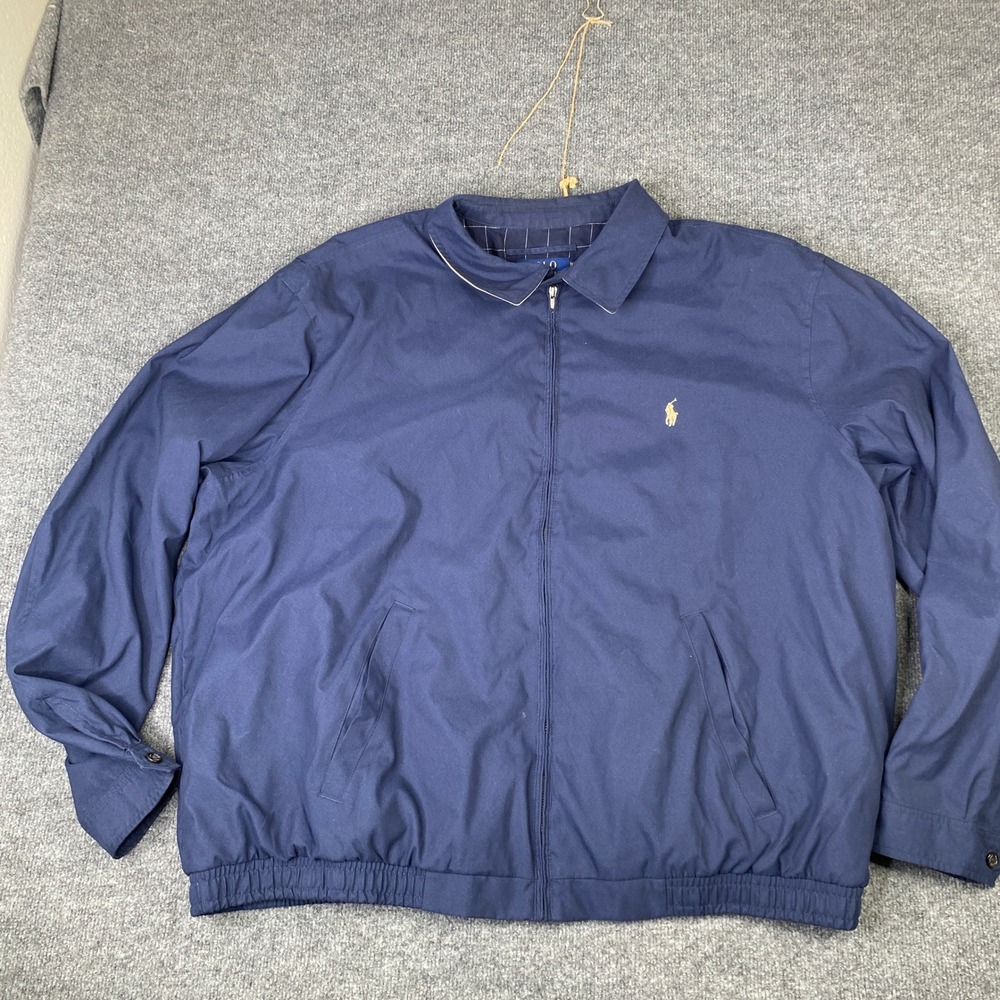 Polo Ralph Lauren Mens Navy Blue Full Zip Harrington Jacket 3XLT Big & Tall
